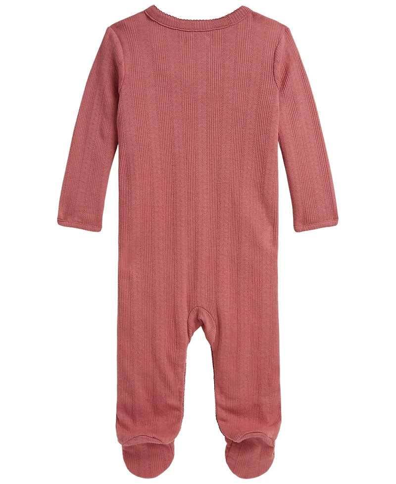 Polo Ralph Lauren Baby Girls' Pointelle Knit Cotton Footed Coverall