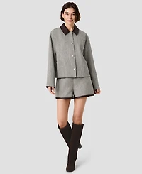 French Connection Women's Speckled Herringbone Cropped Jacket