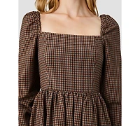 French Connection Women's Diana Square Neck Long-Sleeve Fit-and-Flare Mini Dress