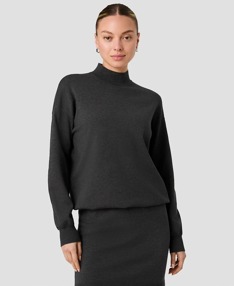 French Connection Women's Cosysoft Mock Neck Long-Sleeve Mini Dress