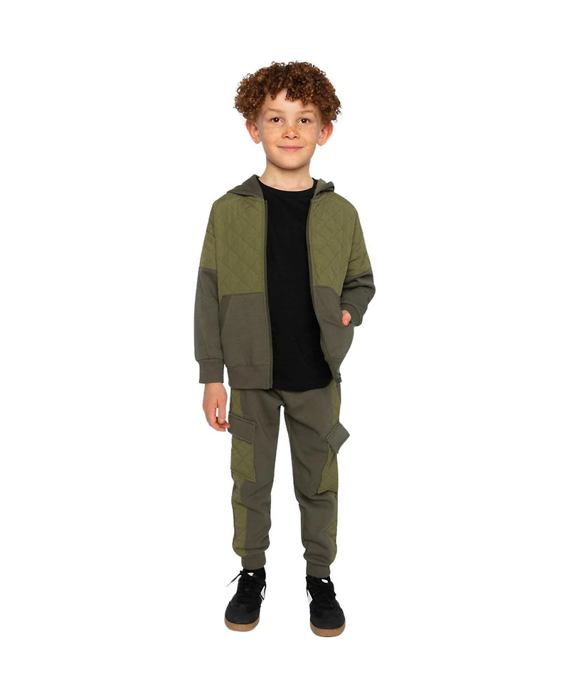 Deux par Toddler Boys (2T - 5T) Fleece Bi-Material Sweatpants