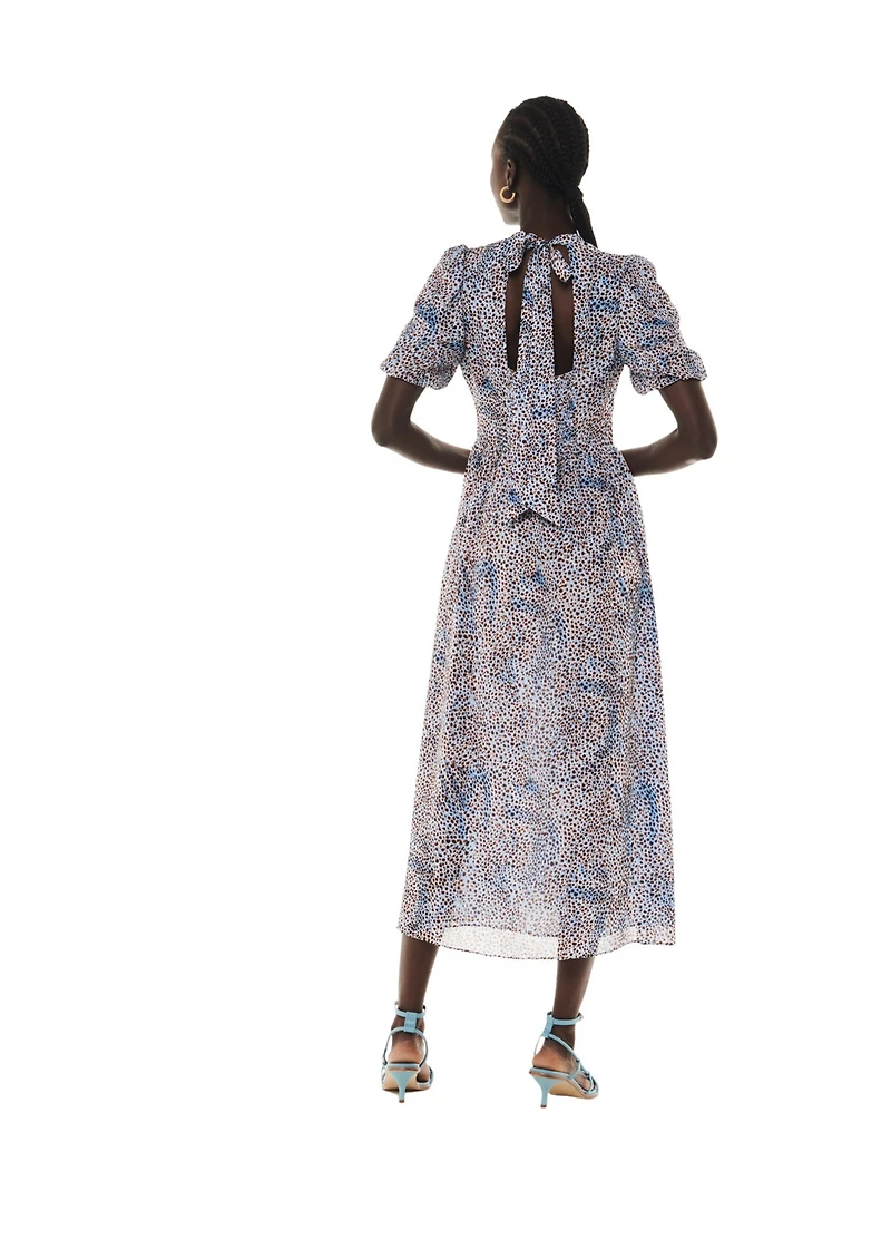 Whistles Women's High Neck Fit and Flare Midi Dress