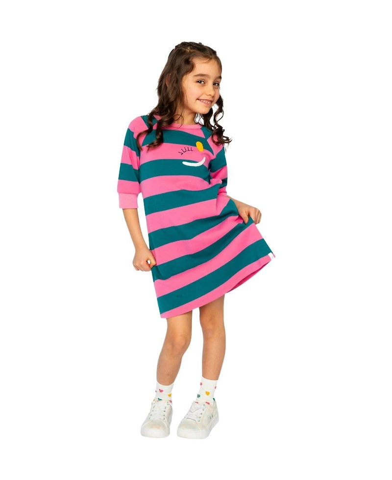 Deux par Deux Toddler Girls (2T-5T) Engineer Stripe Dress