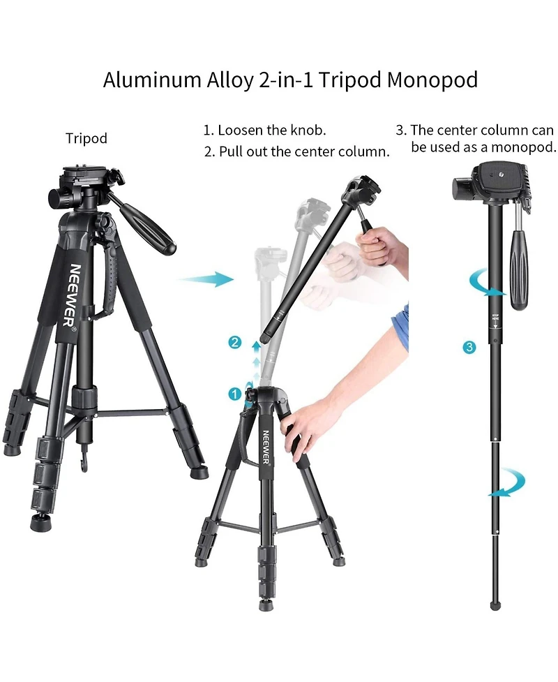 Neewer SAB264 Camera Tripod with 2 in, 177cm
