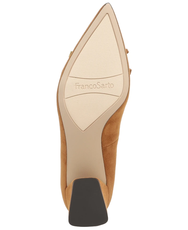 Franco Sarto Women's Suede Bow Pointed Toe Pumps