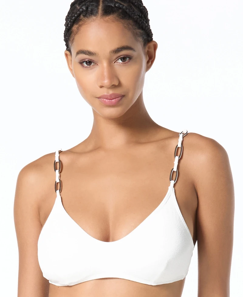Michael Kors Women's Oval Link Swim Bralette Top