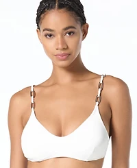 Michael Kors Women's Oval Link Swim Bralette Top