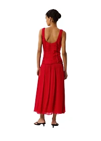 Whistles Women's Square Neck Wide Strap Maxi Dress