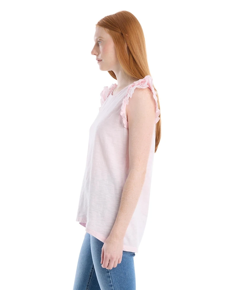 Wilt Women's Ruffle Shoulder Tank Tee