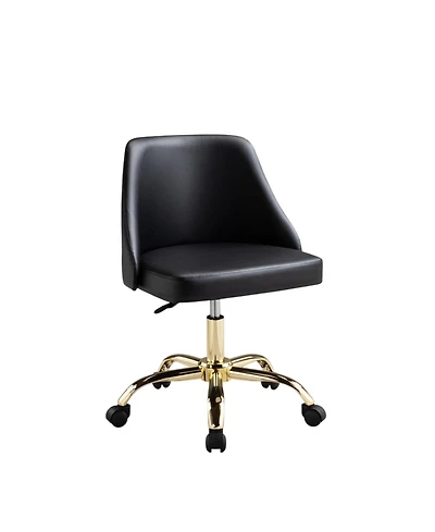 HomeRoots Faux Leather Adjustable Height Swivel Rolling Office Chair