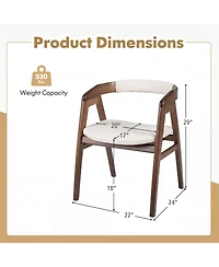 Slickblue Modern Wicker Dining Chair with Comfortable Curved Back