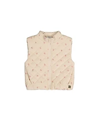 Deux par Little Girls (6-12)Corduroy Puffy Vest Floral Print