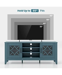 Slickblue Farmhouse Tv Stand for TVs up to 65 Inch with 4 Adjustable Shelves