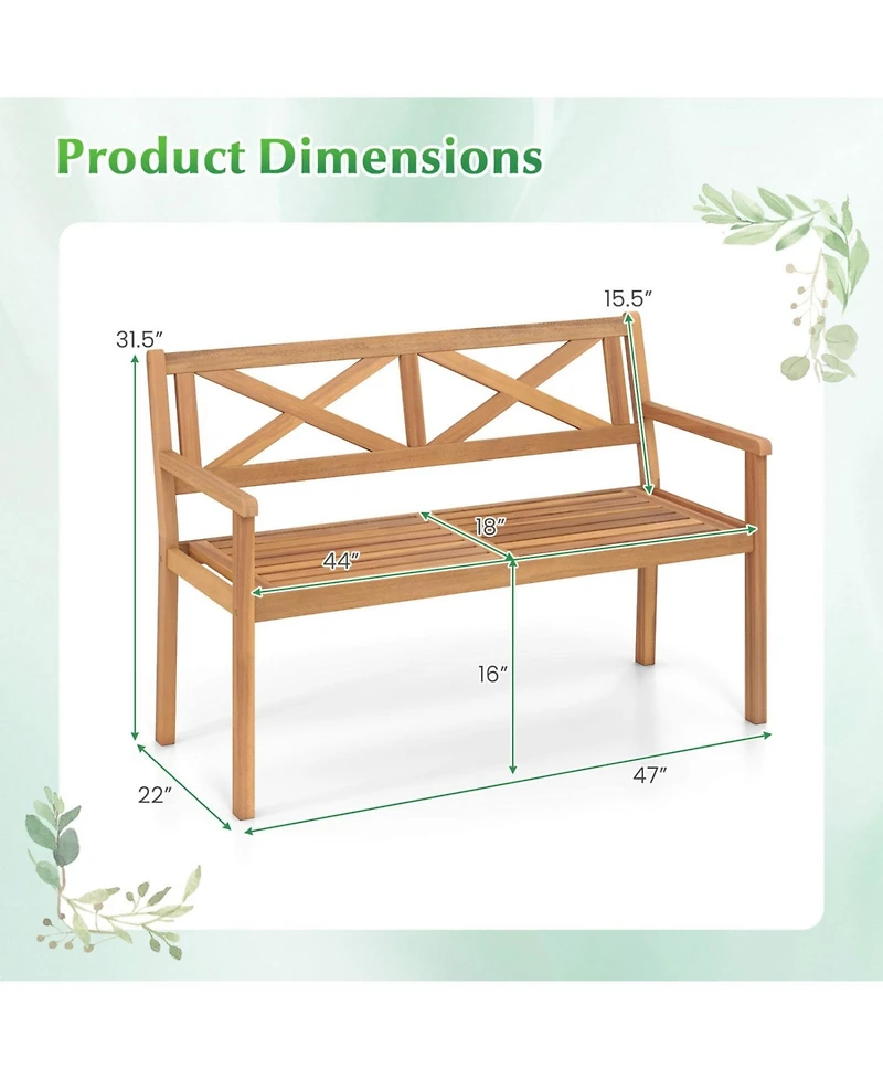 Slickblue 2-Person Patio Chair with Armrests and Backrest for Outdoor Garden Use