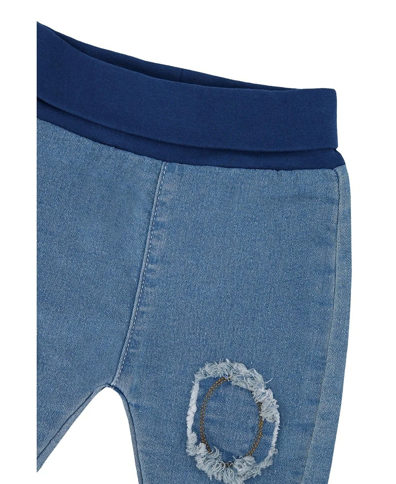 Deux par Deux Baby Unisex (0-24)months French Terry Denim Evolutive Pants Denim