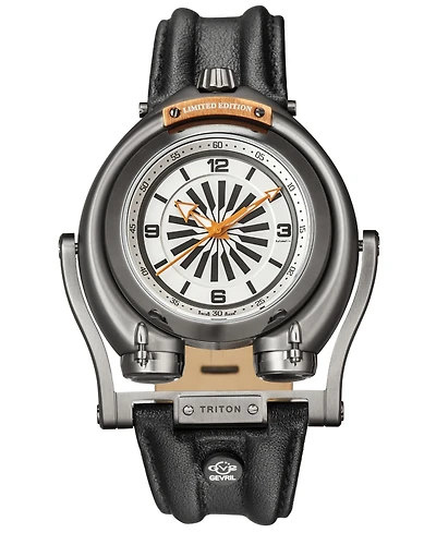 GV2 by Gevril Men's Triton Swiss Automatic Leather Strap Watch