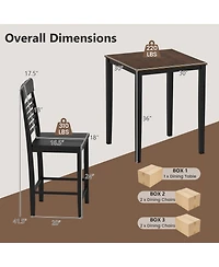 Slickblue 5-Piece Counter Height Kitchen Table Set with Footrest and Wood Frame
