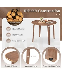 Slickblue Compact 3 Piece Dining Set with Rubber Wood Table and Cushioned Chairs