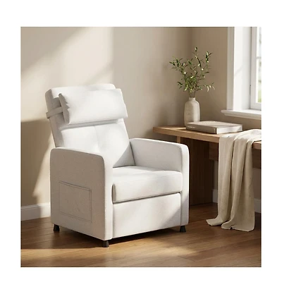 homfan Power Recliner Chair with Massage and Heat, Electric Adjustable Recliner with Pu Leather, Usb Port and Side Pockets, Living Room