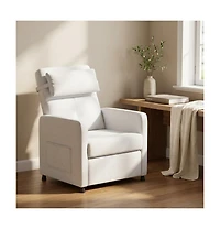 homfan Power Recliner Chair with Massage and Heat, Electric Adjustable Recliner with Pu Leather, Usb Port and Side Pockets, Living Room