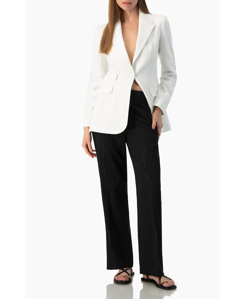 Ivonne Women's Single-Breasted Structured Tailored Blazer
