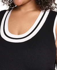 Karl Lagerfeld Paris Plus Scoop Neck Knit Tank Top