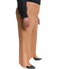 Karl Lagerfeld Paris Plus Wide Leg Mid-Rise Woven Pants