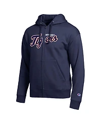 Champion Men's Detroit Tigers Navy All-Star Wordmark Full-Zip Hoodie