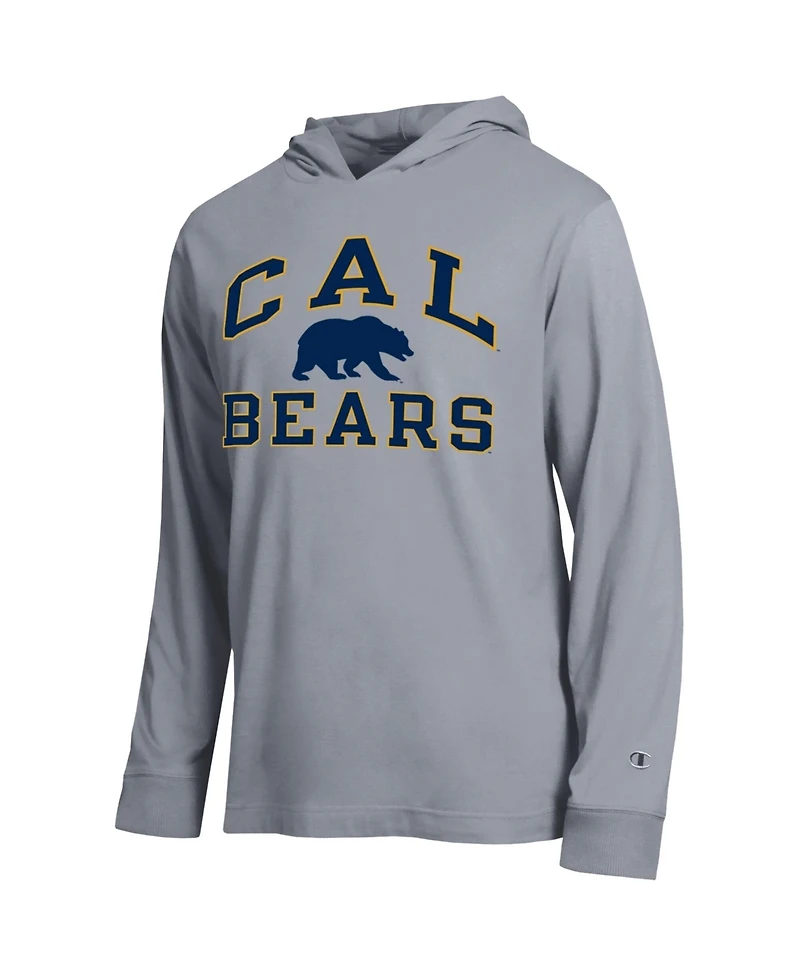 Champion Men's Heather Gray Cal Bears High Motor All-Star Long sleeves Hooded T-Shirt