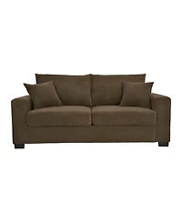 Rainsken Loveseat Sofa, with 2 Throw Pillows, Comfortable Upholstered Couch, Textured Fabric, for Living Room, Apartment, Office, Easy Assembly