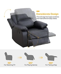 Tribesigns 182" Recliner Sofa Set, 6-Seater Leather Sectional Sofa with Storage Console, Cup Holders, Pillow Top Arms
