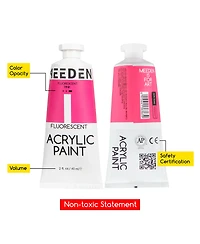 Meeden Acrylic Paint, 6 Colors Acrylic Paint Set, Pro Tubes, Rich Pigments Non-Toxic Neon Paint, Art and Craft Paints