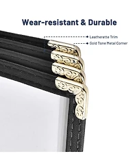 Yescom 30 Pack Menu Covers 8.5 x 11" Book Style Menu Holders 4 Pages 8 Views Restaurant Bar Black