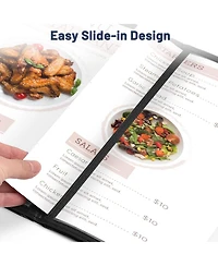 Yescom 30 Pcs Restaurant Menu Covers Trifold for 8.5x11" 3 Page 6 View and 4.25x11" Half Page for Wine List Drink cafe Bar