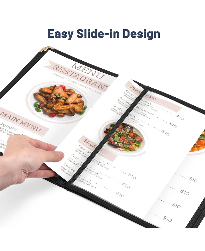 Yescom WeChef 30 Pack Menu Covers 8.5 x 11" Book Style 6 Pages 12 Views Restaurant Cafe