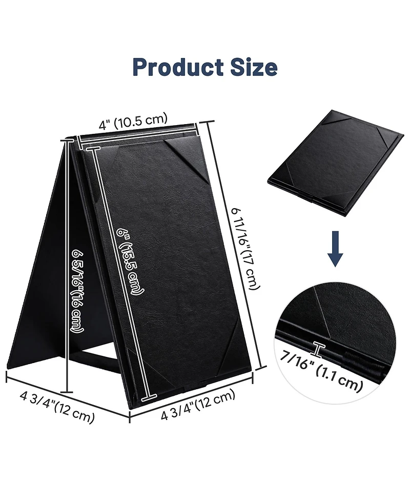 Yescom 4"x6" Table Tent Menu Holders 2 Side A Frame Pu leather Drink Dessert for Restaurant Bar 5 Pack