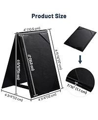Yescom 4"x6" Table Tent Menu Holders 2 Side A Frame Pu leather Drink Dessert for Restaurant Bar 5 Pack