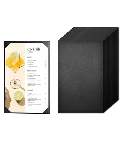 Yescom 20 Pack 8.5"x14" Pu Leather Restaurant Menu Covers Single Page with Angled Corners for Wine List Bar