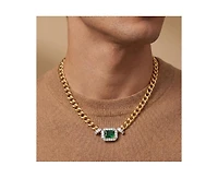 Rachel Glauber Unique 14K Gold Plated Brilliant Cz Link Chain Necklace