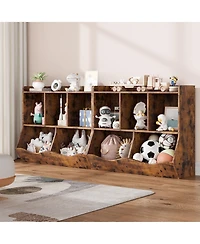 homfan Kids' Toy Storage Organizer with Open Compartments and Tilting Bins - Durable Safe Children's Bookshelf for Playroom Bedroom