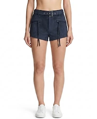 Blank Nyc Women's Midnight Drift High-Rise Suede Shorts