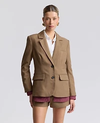 Avec Les Filles Women's Relaxed Notch Lapel Collar Blazer & Shirt