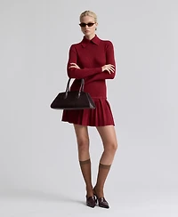 Avec Les Filles Women's Drop-Waist Pleated Mini Dress