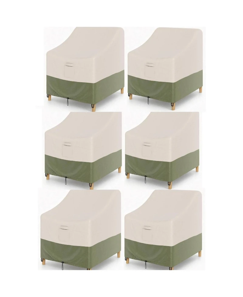 gaomon 6 Packs Waterproof Outdoor Patio Chair Cover, Wicker Swivel Chair Cover for Garden, Lawn, Backyard