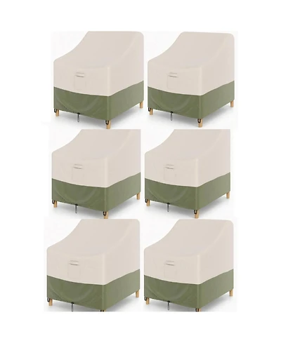 gaomon 6 Packs Waterproof Outdoor Patio Chair Cover, Wicker Swivel Chair Cover for Garden, Lawn, Backyard