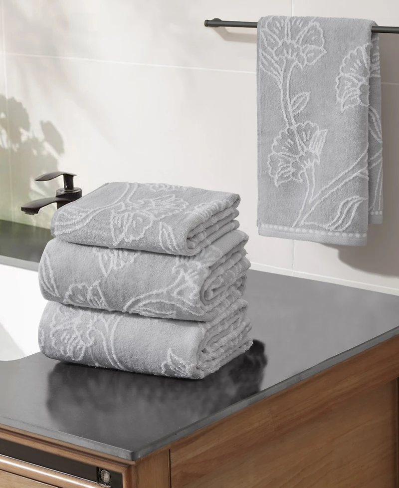 Jessica Simpson Floral Fan Cotton 4-Piece Bath Towels Set