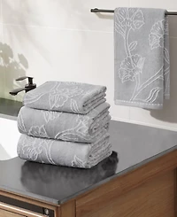 Jessica Simpson Floral Fan Cotton 4-Piece Bath Towels Set