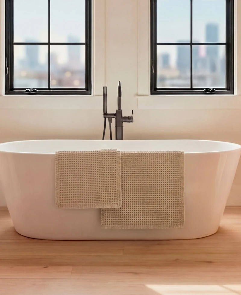Lucky Brand Taylor Solid Waffle Weave 2-Piece Bath Rugs Set