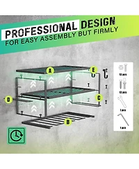 Xdovet Power Tool Organizer Wall Mount 3 Layer Iron Drill Holder Storage Rack