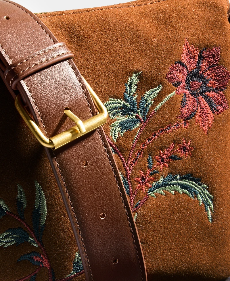 Style & Co Floral Embroidered Double-Compartment Crossbody Bag, Macy's Exclusive